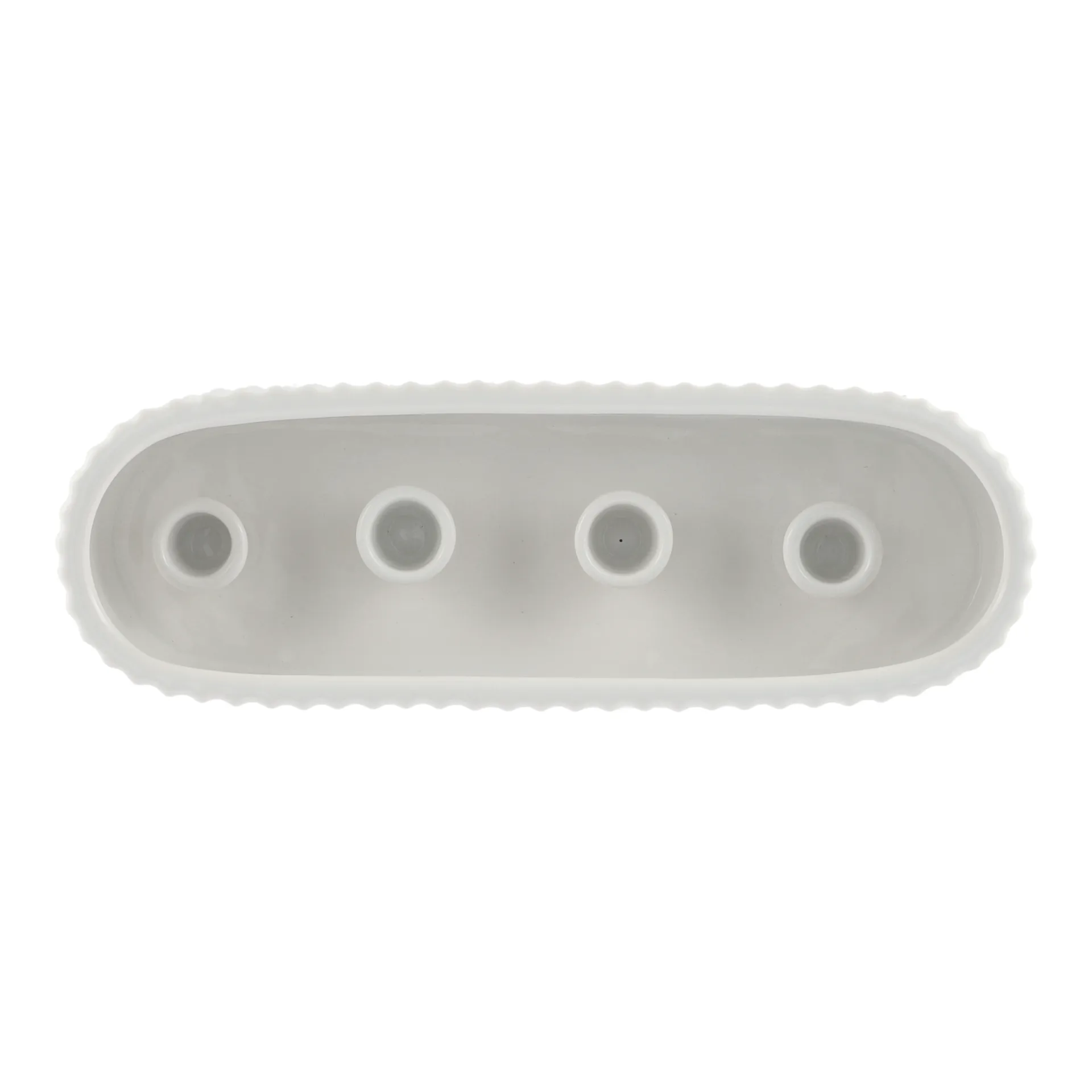 Stripe adventtikynttilänjalka 30 cm, Shiny white DBKD