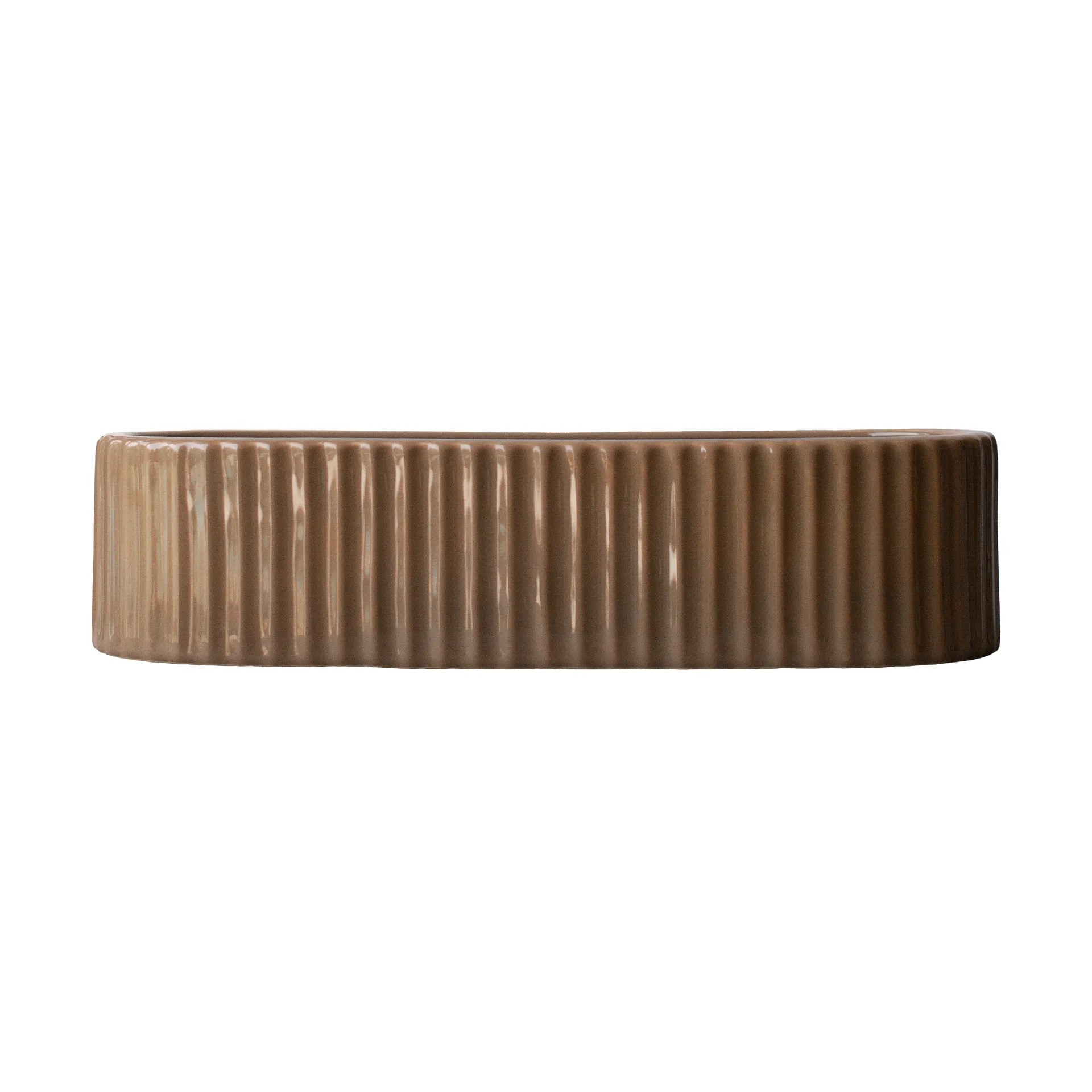 Stripe kynttilänjalka 30 cm, Shiny nougat DBKD