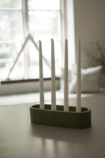 Stripe kynttilänjalka 30 cm - Vihreä - DBKD