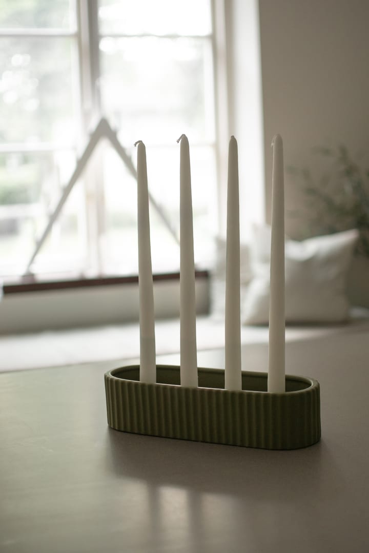 Stripe kynttilänjalka 30 cm, Vihreä DBKD