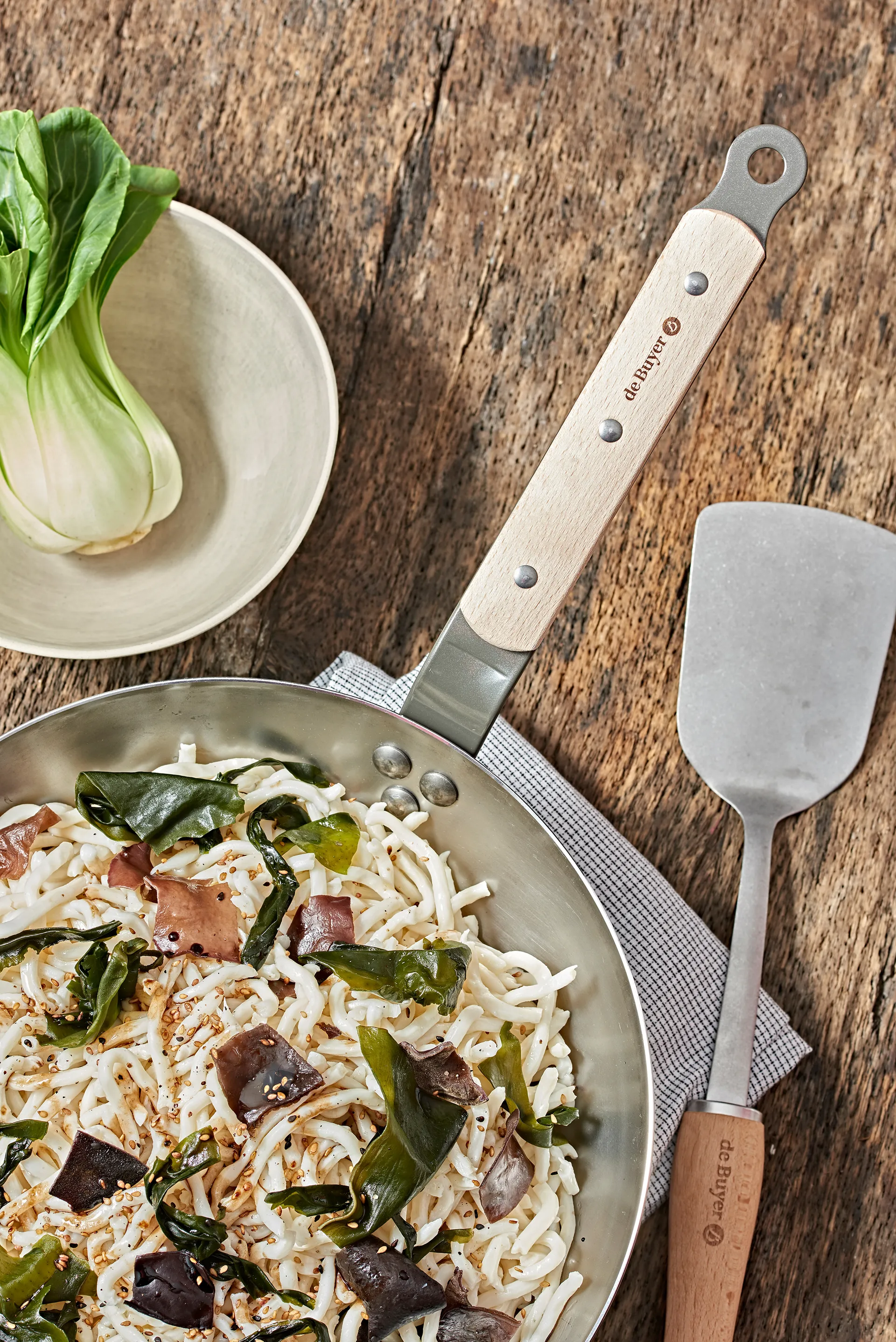 De Buyer B Bois puukahvainen paistinlasta, Ruostumaton teräs De Buyer