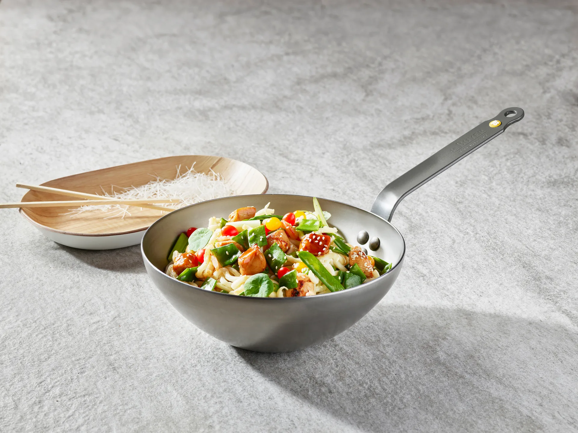 Mineral B -wokkipannu, 28 cm De Buyer