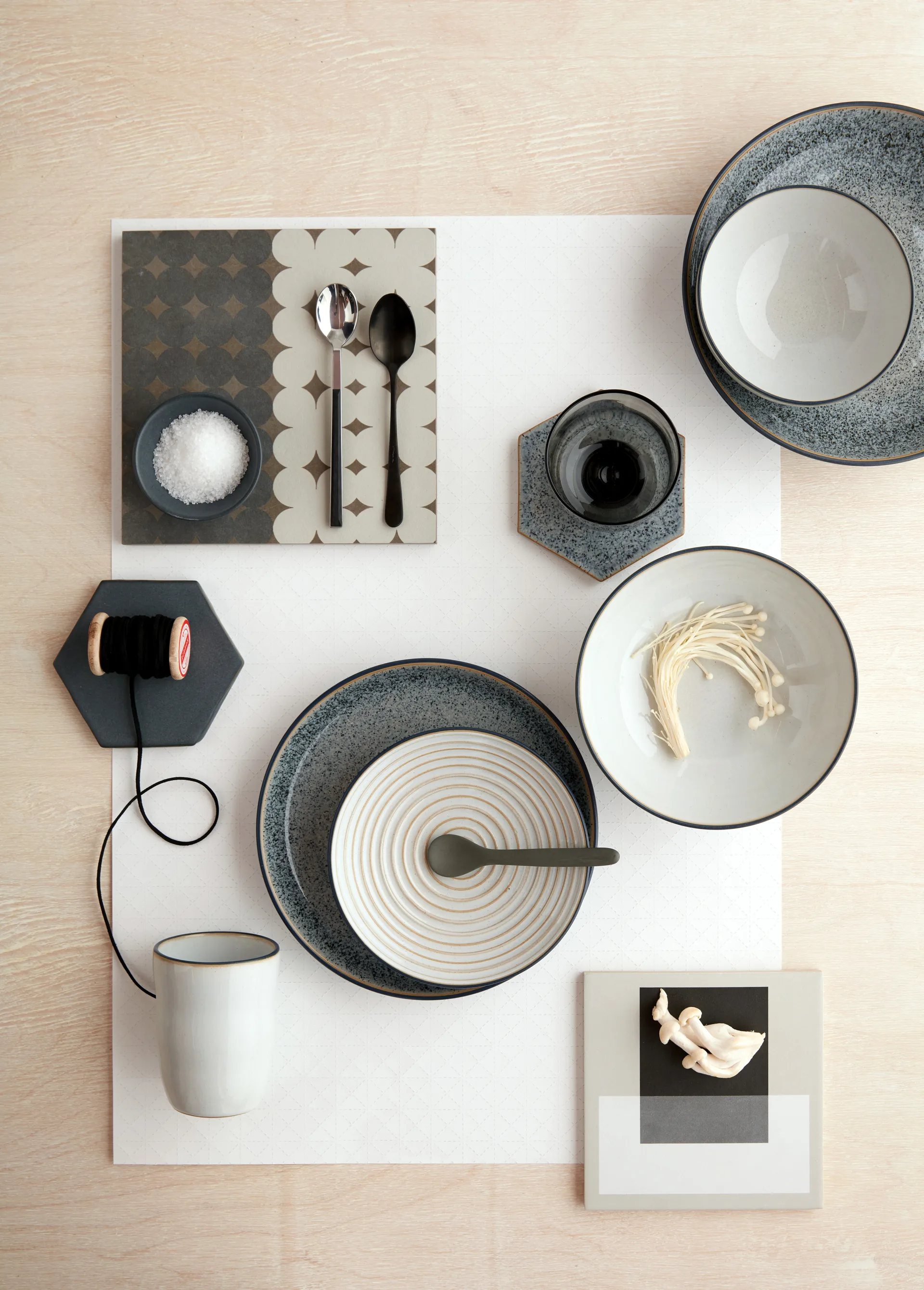 Studio Grey lautanen 21 cm, 4-pakkaus, Graniitti Denby