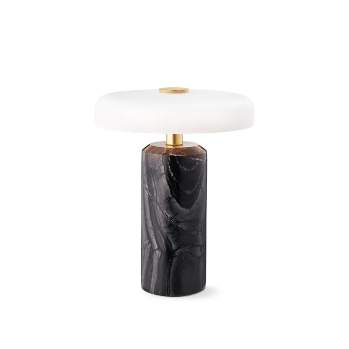 Trip pöytävalaisin Ø17x21 cm marmori - Hiili-matta opaali - Design By Us