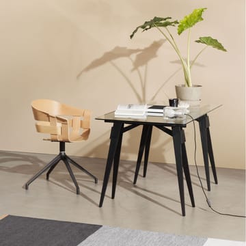 Arco kirjoituspöytä - Mustaksi lakattu, sis. laatikko, lasilevy - Design House Stockholm