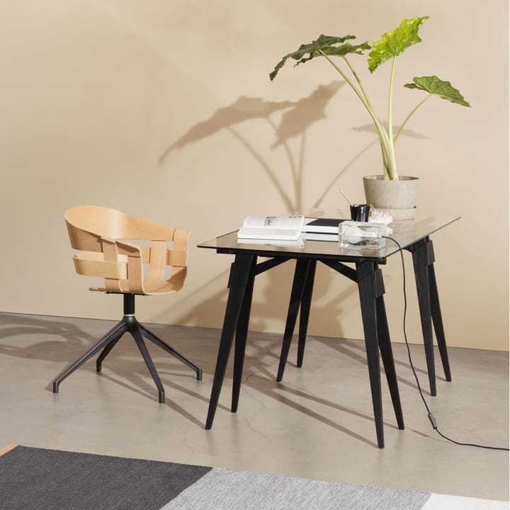 Arco kirjoituspöytä, Valkoiseksi lakattu, sis. laatikko, lasilevy Design House Stockholm