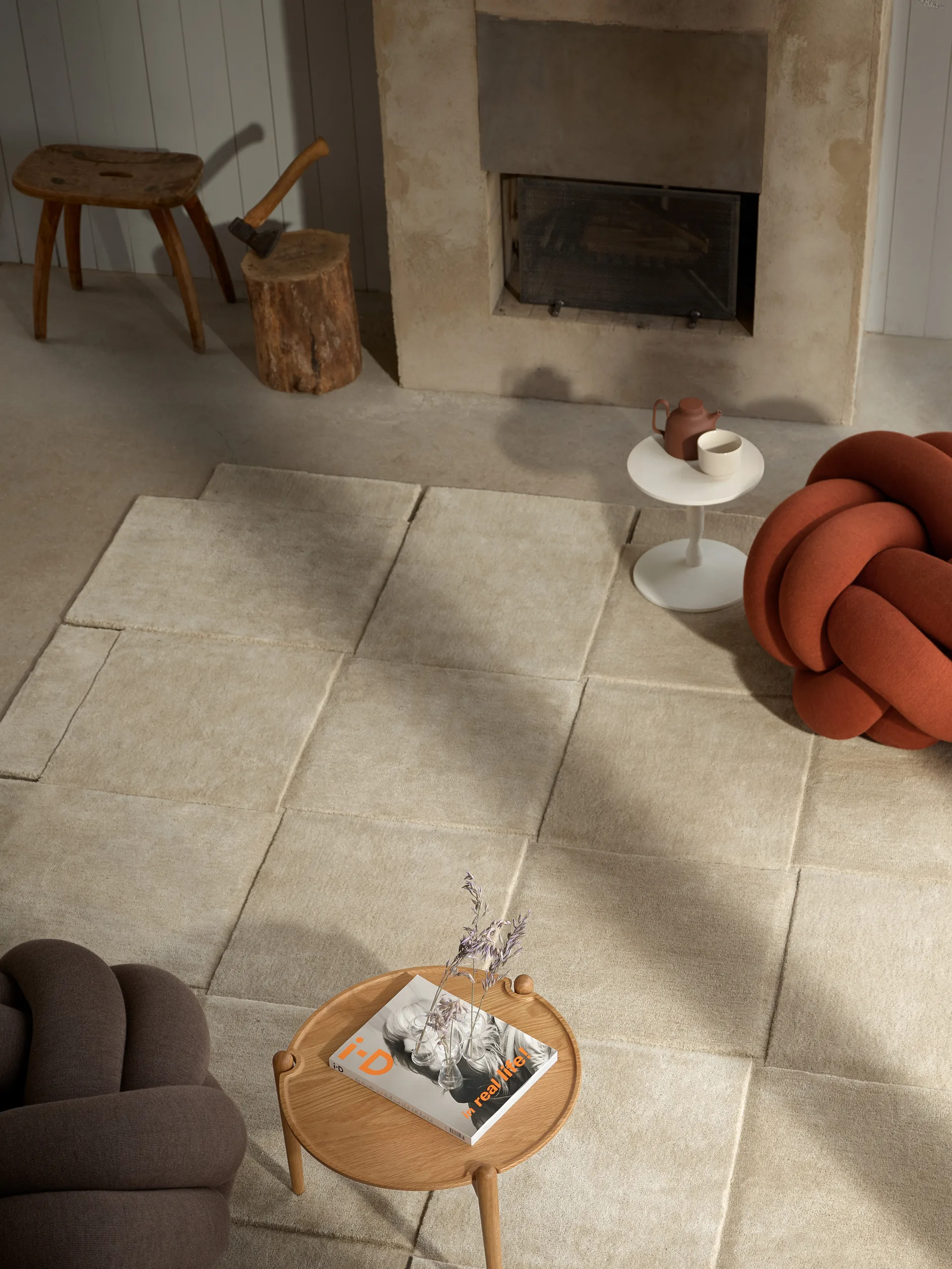 Basket matto beige, 245x245 cm Design House Stockholm