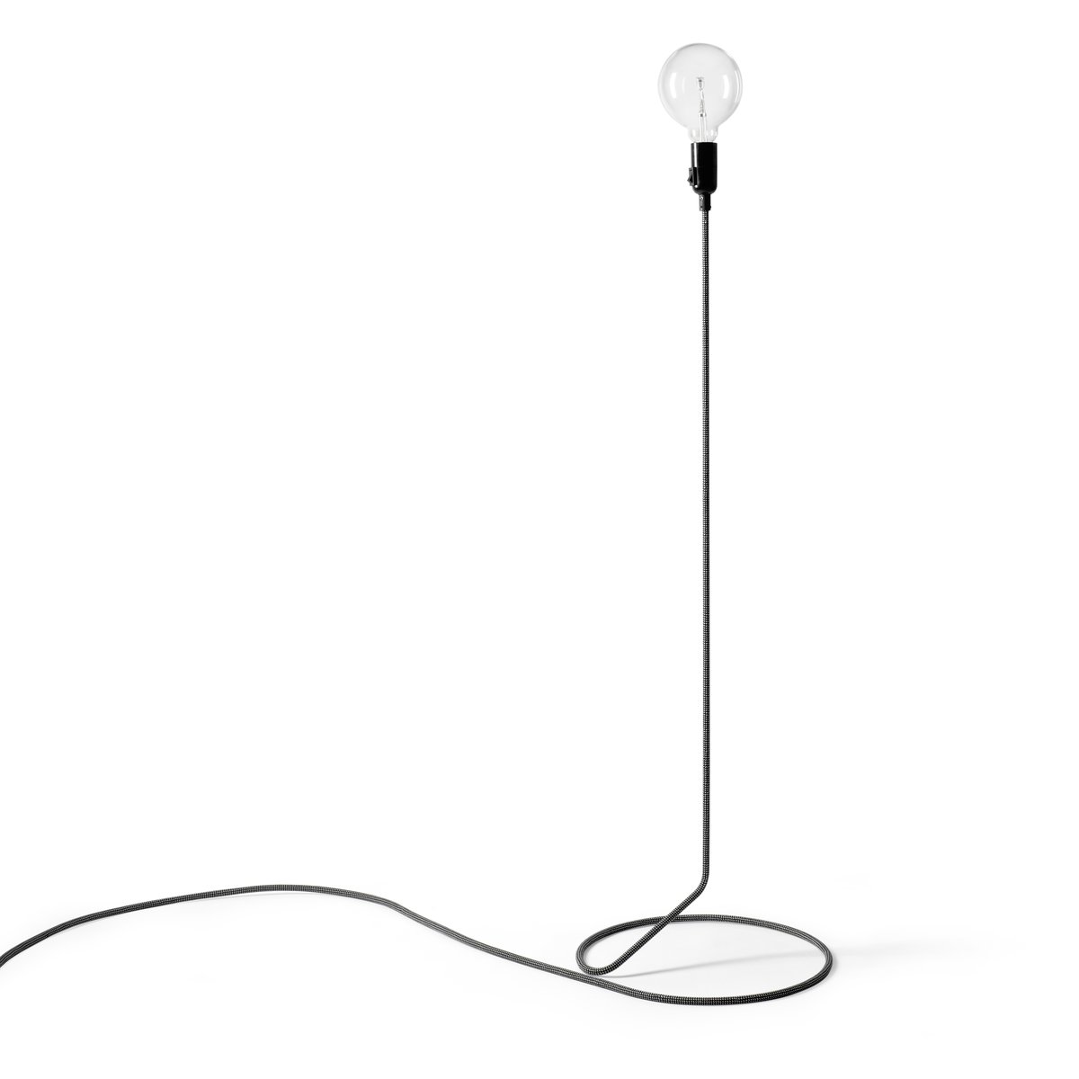 Design House Stockholm Cord lamppu Musta-valkoinen | Skandinaavinen Sisustus | Lattiavalaisimet | Musta