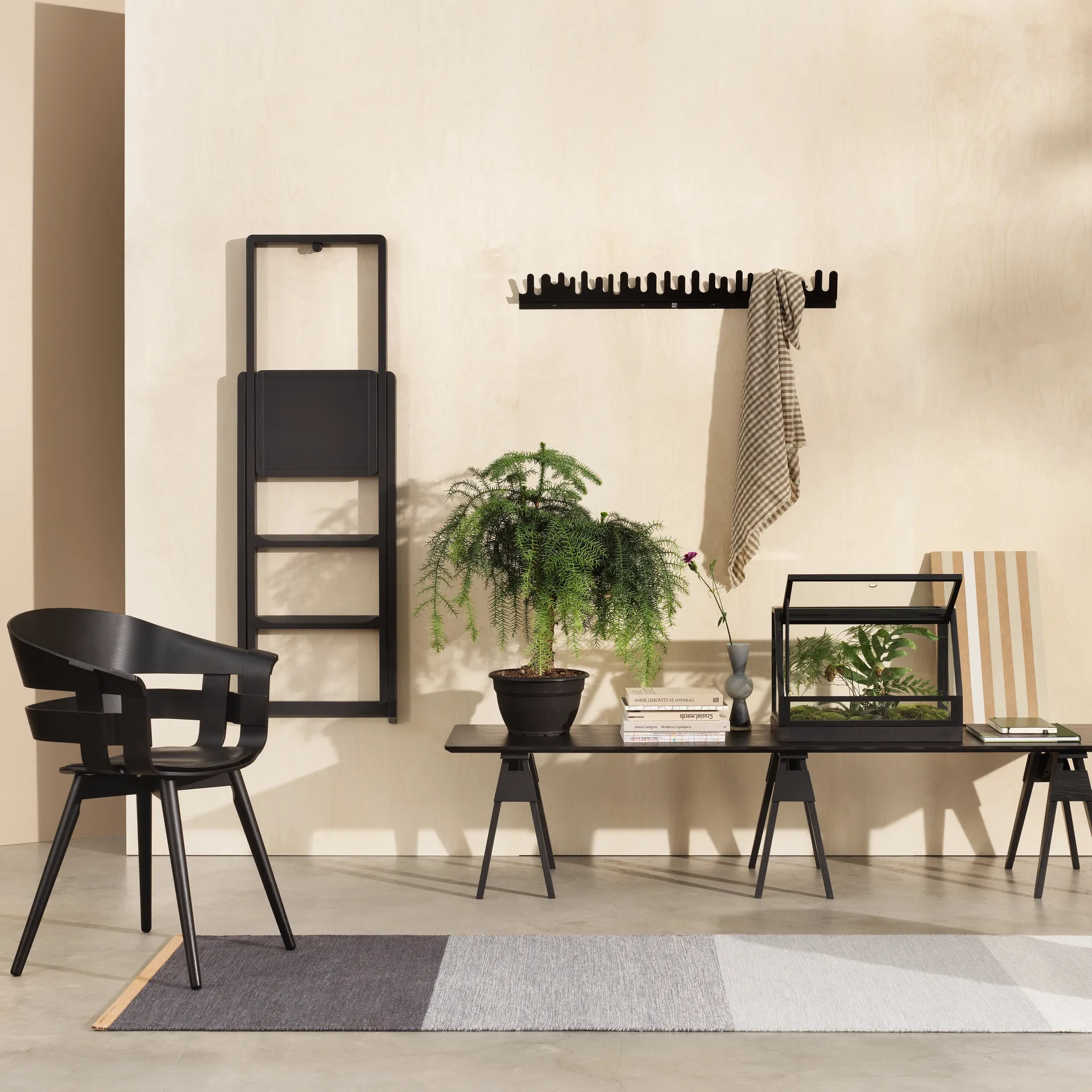Fields matto 80x250 cm, Sininen-harmaa Design House Stockholm