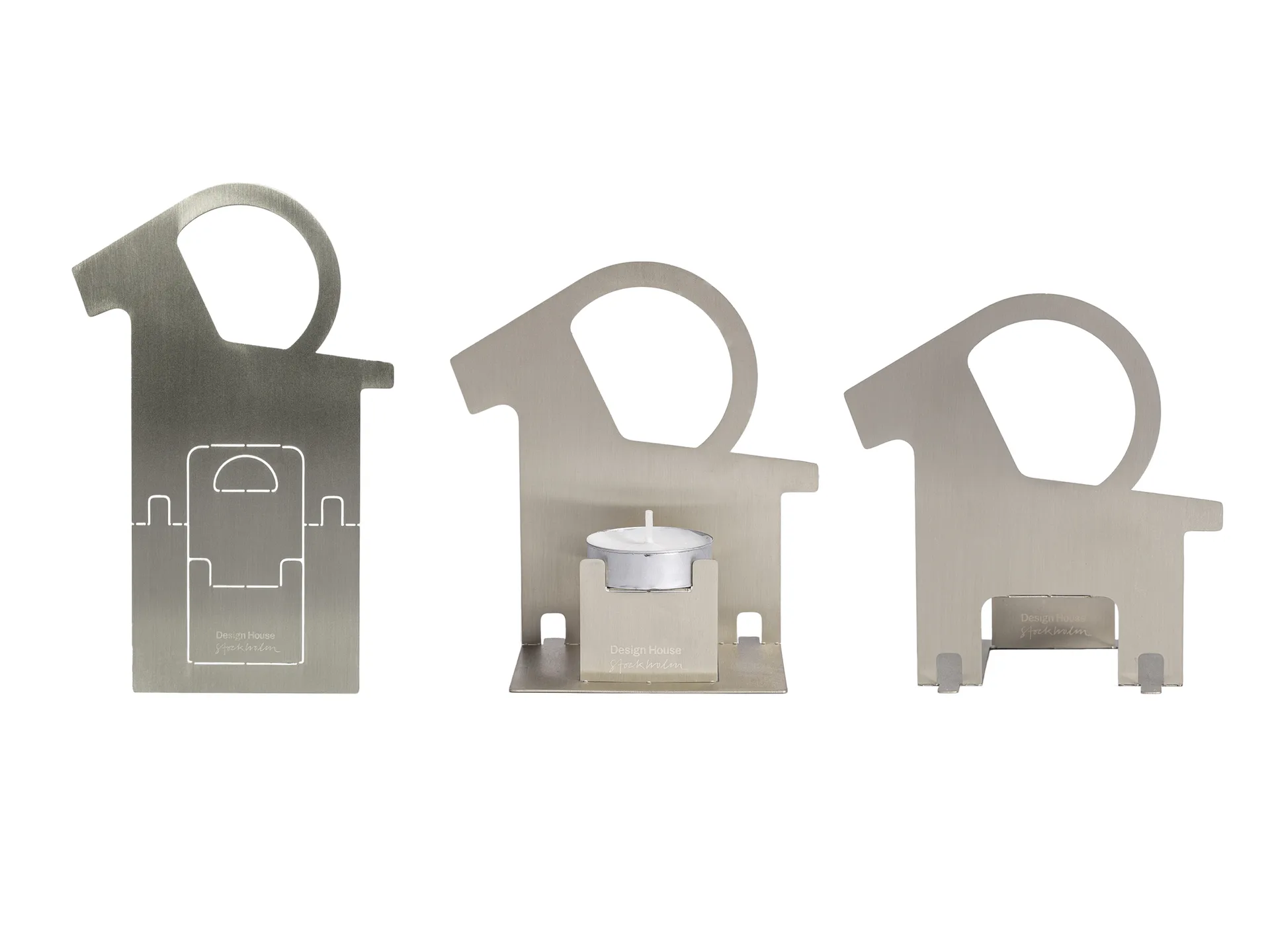 Pop-up tuikkupidike olkipukki, Ruostumaton teräs Design House Stockholm