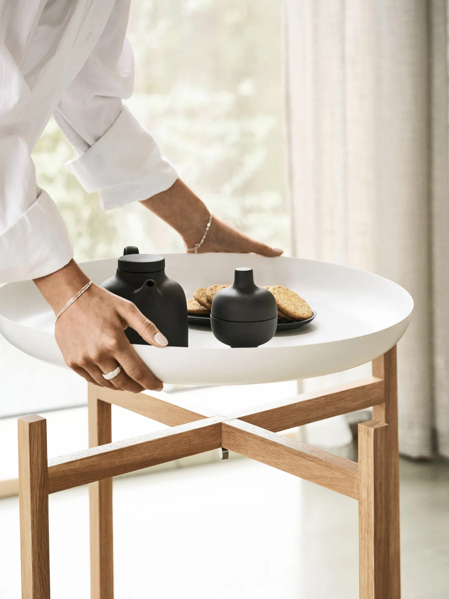 Tablo Table Set sivupöytä, Low white Design House Stockholm