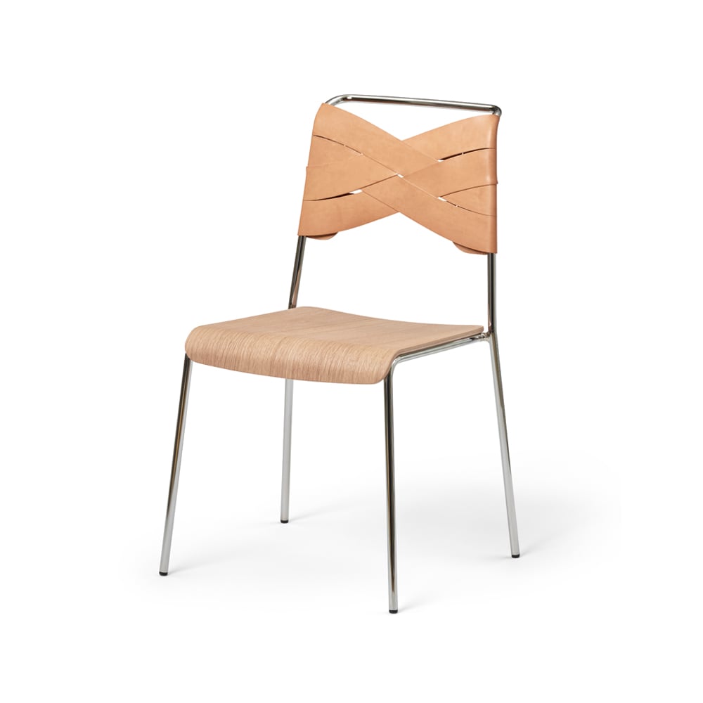Design House Stockholm Torso tuoli Tammi, luonnonvärinen nahka, kromijalat