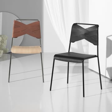 Torso tuoli - Tammi, luonnonvärinen nahka, kromijalat - Design House Stockholm