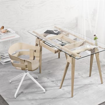 Wick Chair toimistotuoli - saarni-vita metallben - Design House Stockholm