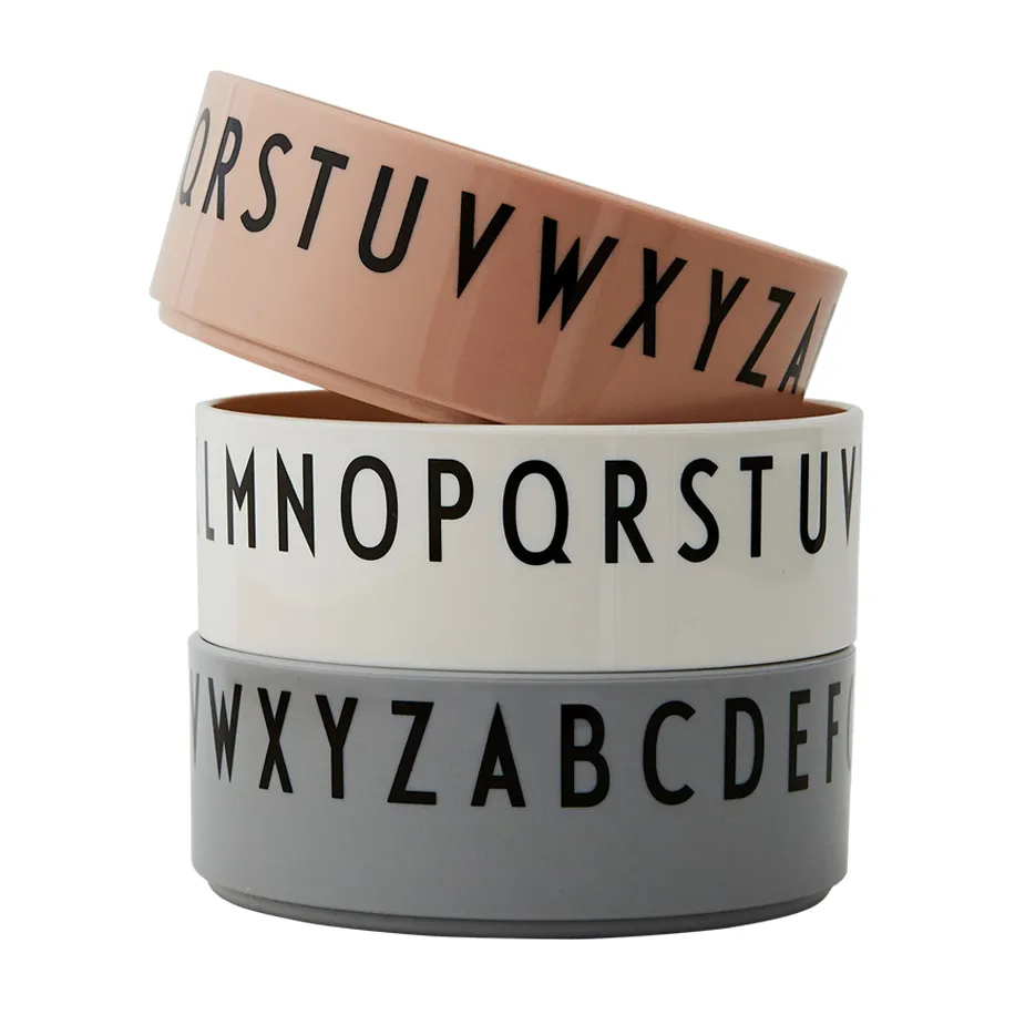 Breakfast Dinner Lunch kulho 3-pakkaus, Nude Design Letters