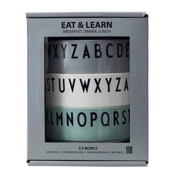 Breakfast Dinner Lunch kulho 3-pakkaus - Vihreä - Design Letters