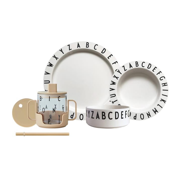 Design Letters Eat & Learn -lahjasetti - Beige-white - Design Letters