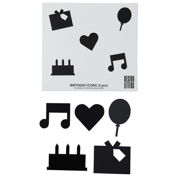 Design Letters Happy Birthday icons - Musta - Design Letters