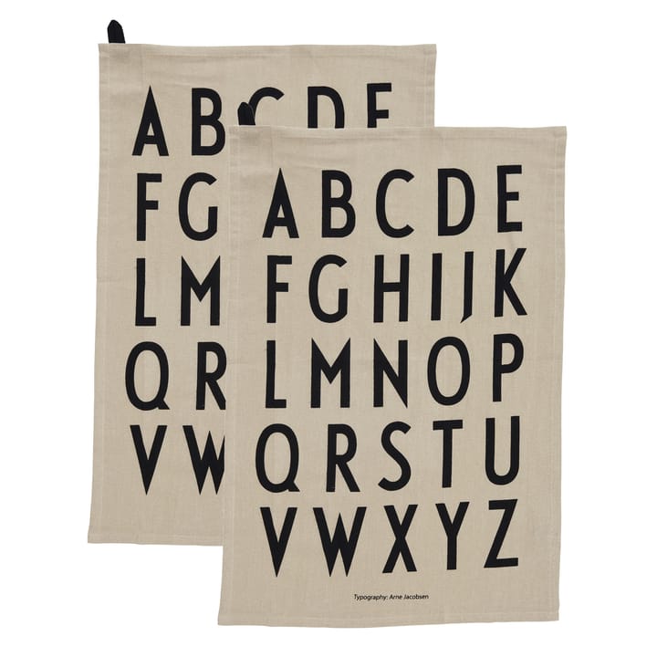 Design Letters keittiöpyyhe 40 x 60 cm 2-pakkaus - Beige - Design Letters