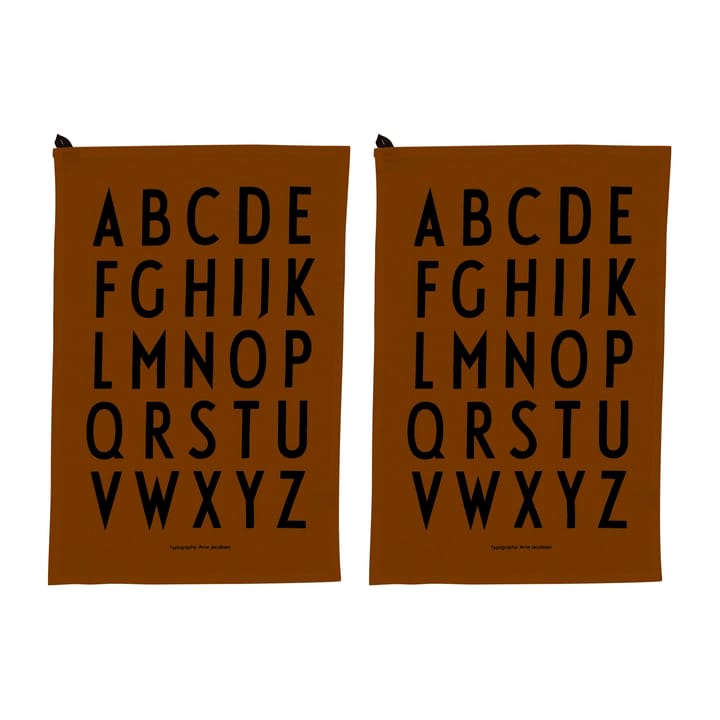 Design Letters keittiöpyyhe 40 x 60 cm 2-pakkaus - Brown - Design Letters