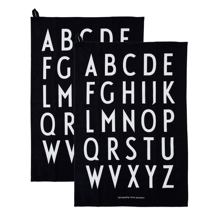 Design Letters keittiöpyyhe 40 x 60 cm 2-pakkaus - Musta - Design Letters