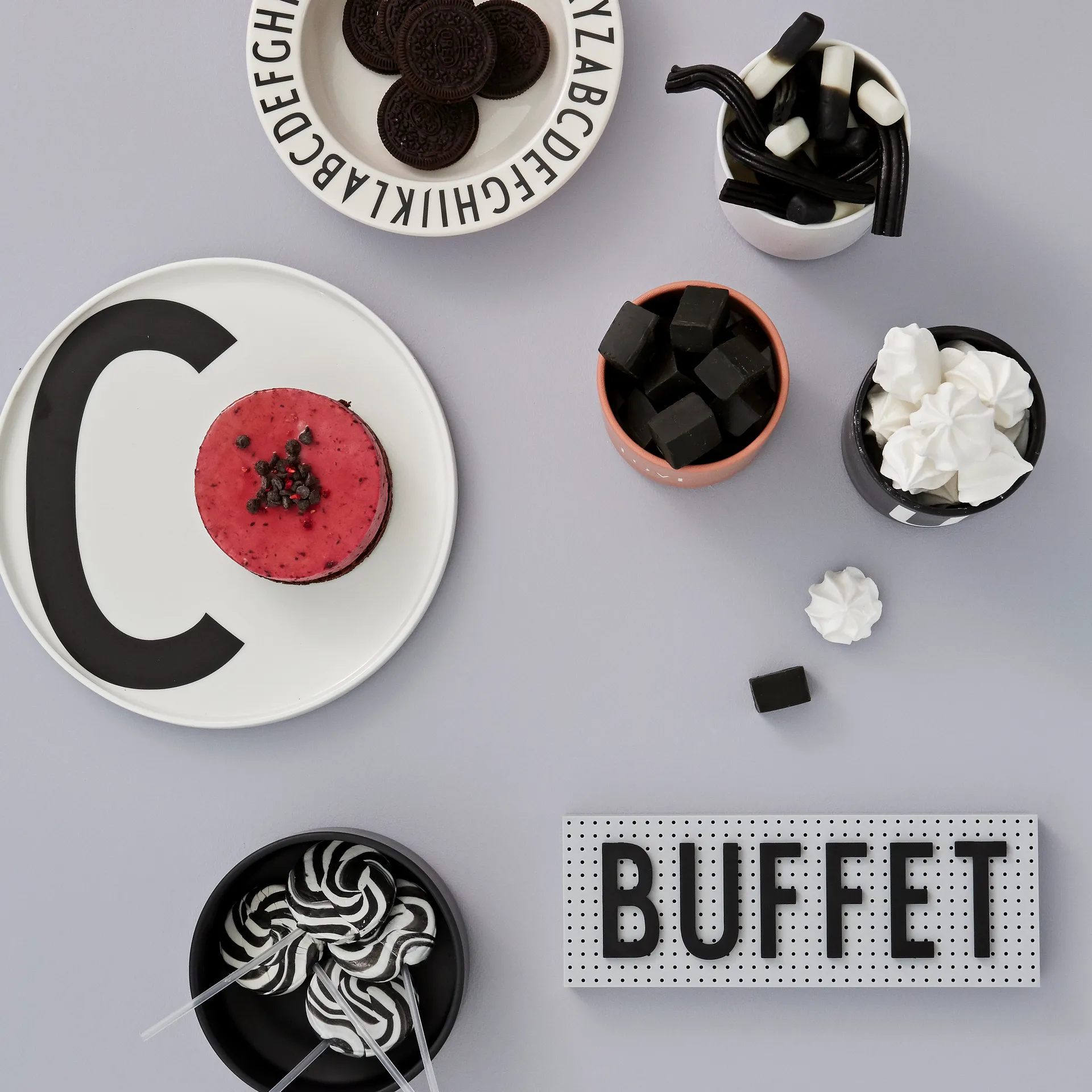 Design Letters kirjaintaulu pieni, harmaa Design Letters