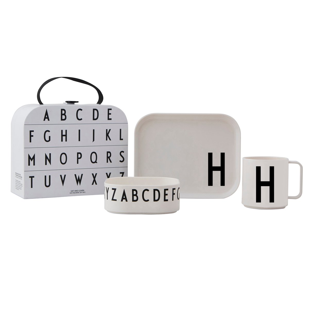 Design Letters lasten tarjoilusetti H | Skandinaavinen Sisustus | Lastenastiastot | Valkoinen