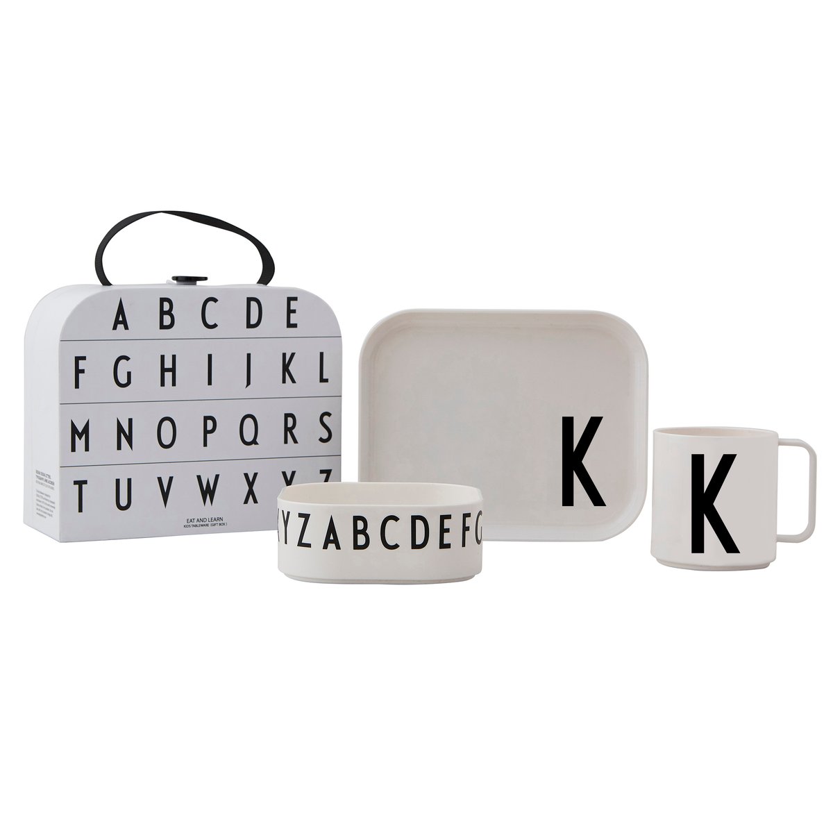 Design Letters lasten tarjoilusetti K | Skandinaavinen Sisustus | Lastenastiastot | Valkoinen