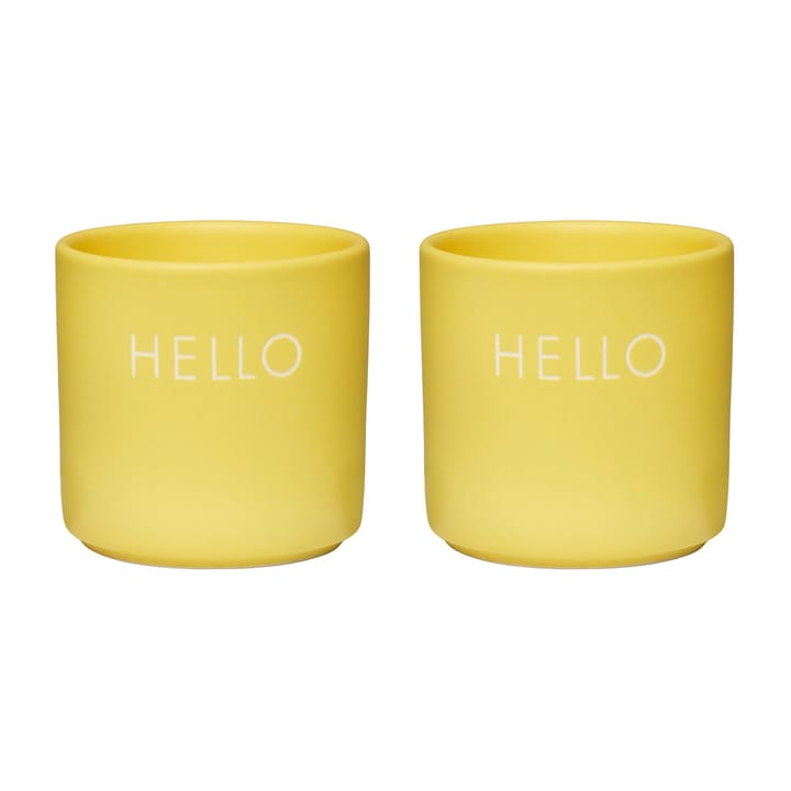 Design Letters -munakuppi 2-pakkaus - Hello-yellow - Design Letters