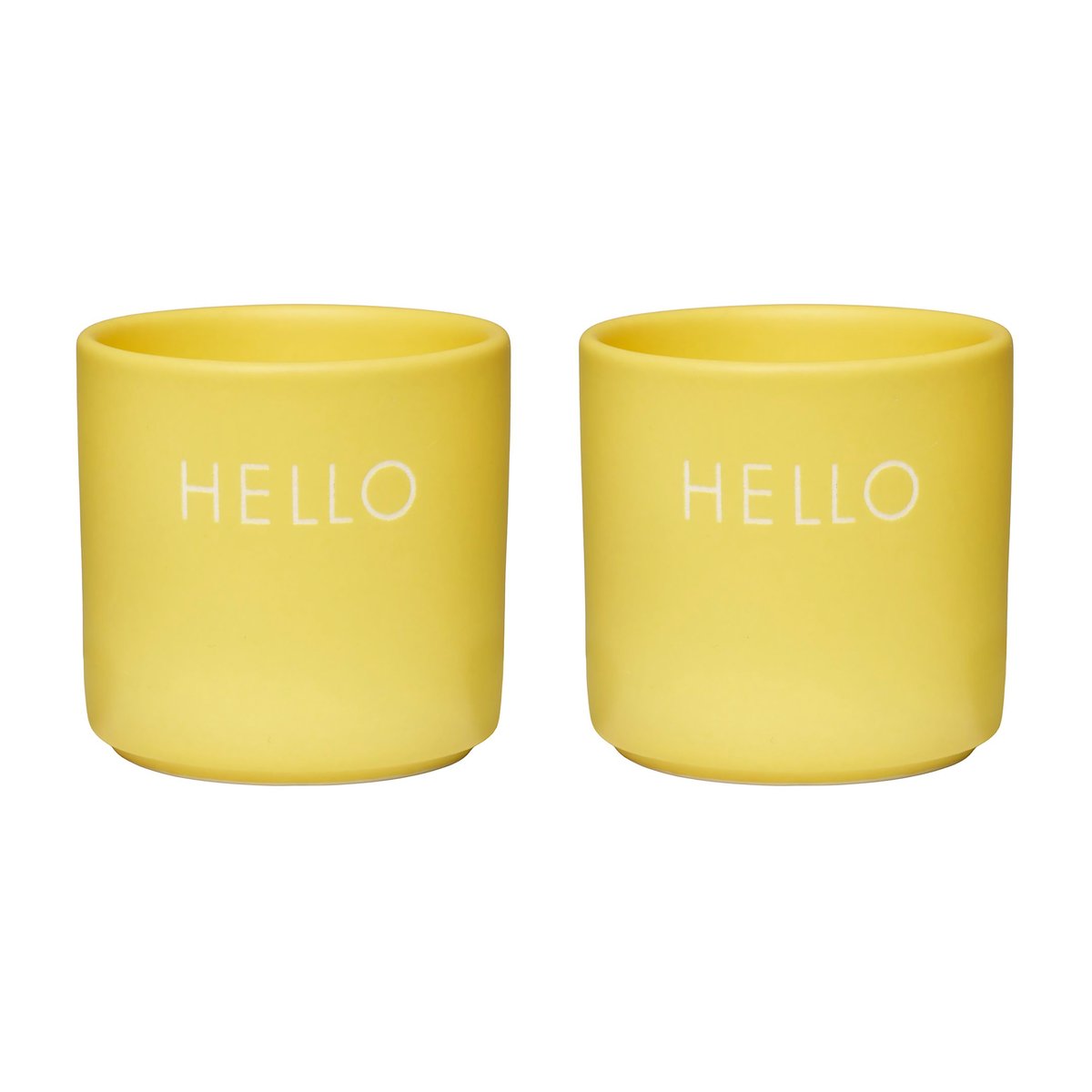 Design Letters Design Letters -munakuppi 2-pakkaus Hello-yellow