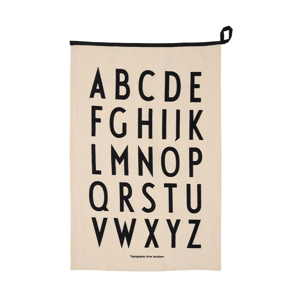 Design Letters Premium classic keittiöpyyhe 50x70cm, ABC-musta Design Letters