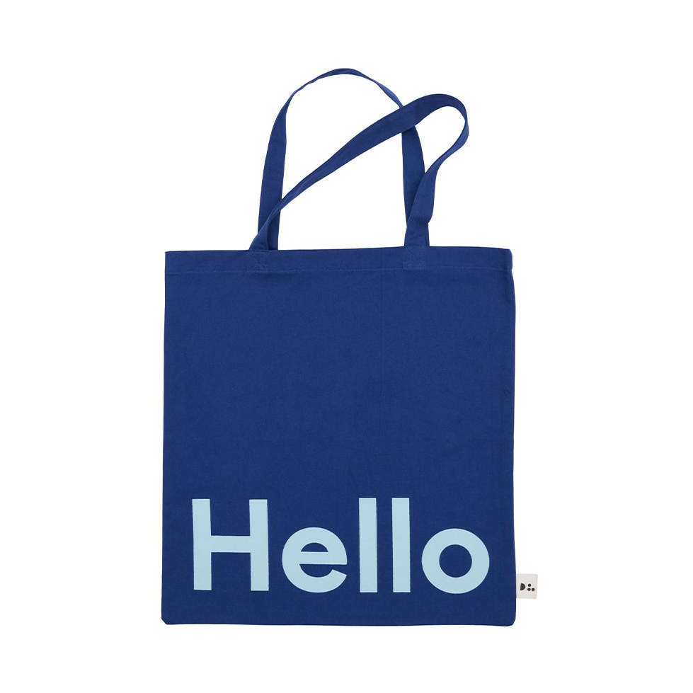 Design Letters Tote bag -laukku Hello-tummansininen