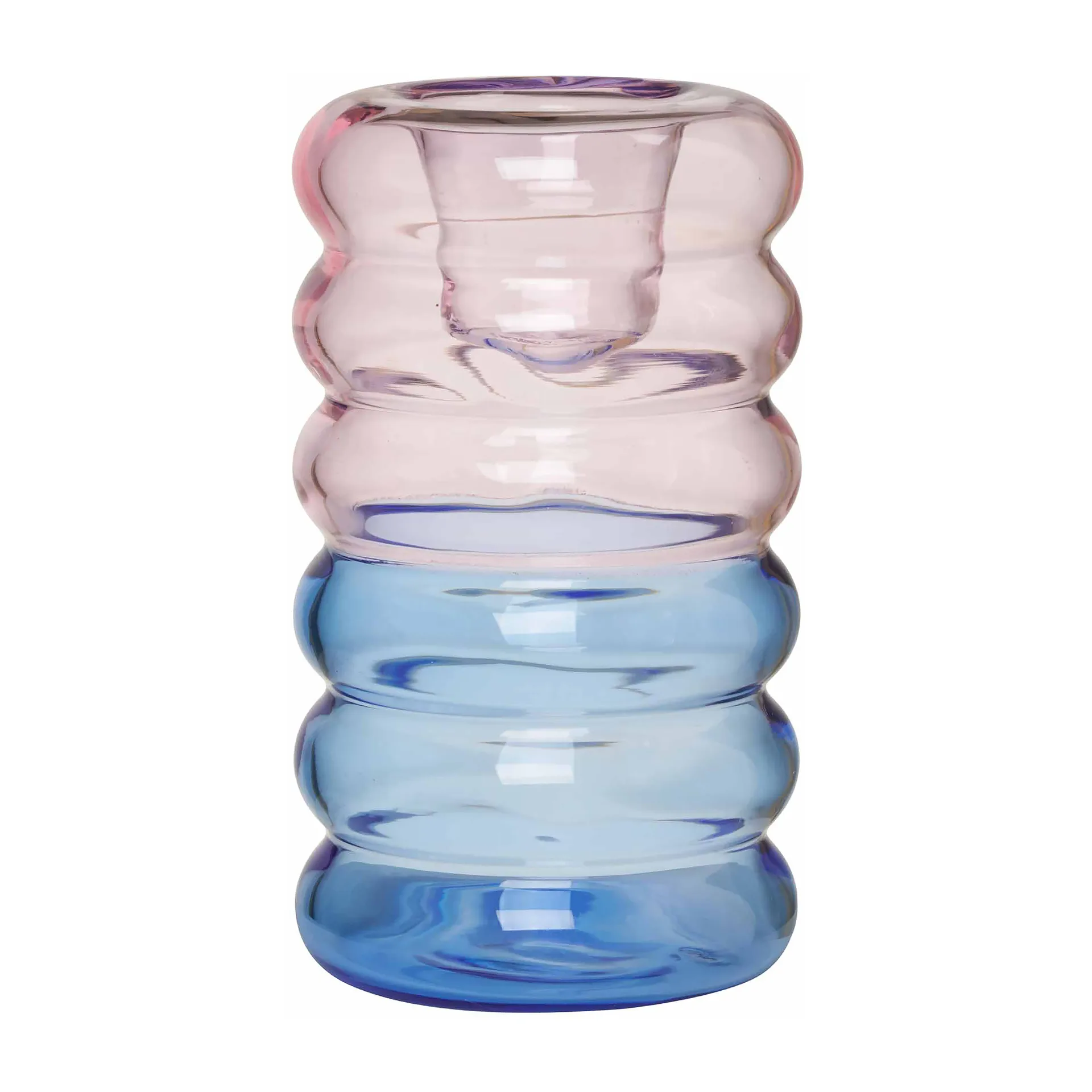 Hoop kynttilänjalka Ø 3,5 x 9 cm, Pink-blue Design Letters