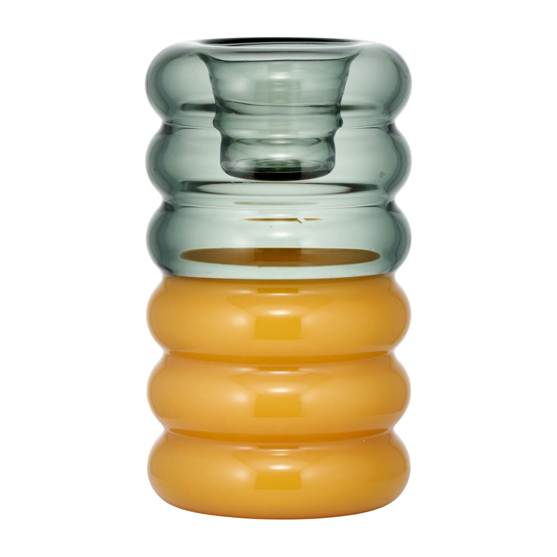 Hoop kynttilänjalka Ø 3,5 x 9 cm, Smoke-milky yellow Design Letters