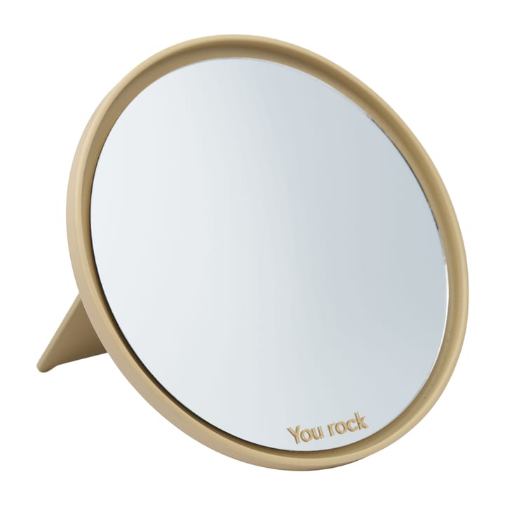 Mirror Mirror -pöytäpeili Ø 21 cm, Beige Design Letters