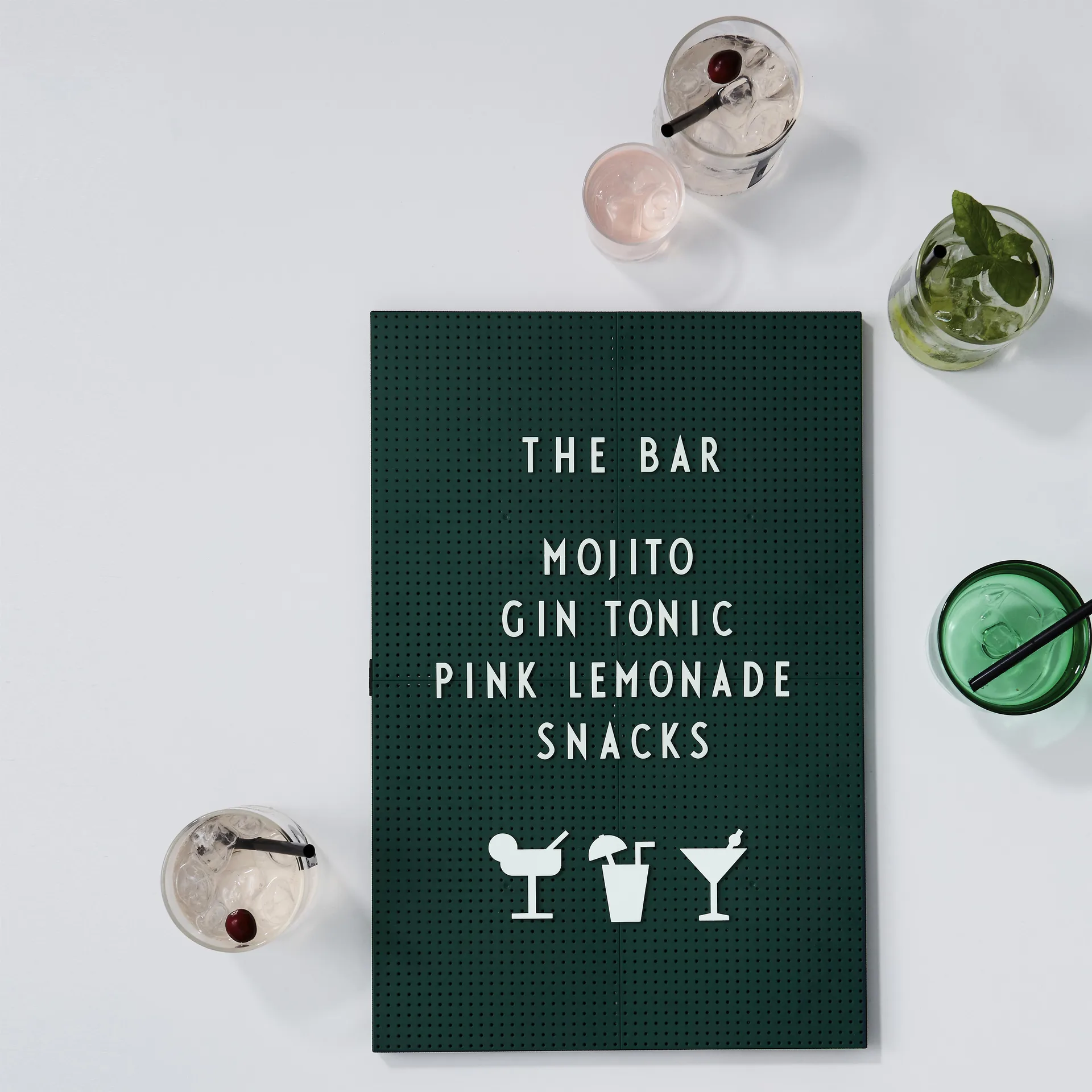 Party icons ilmoitustauluun - 20 osaa, valkoinen Design Letters