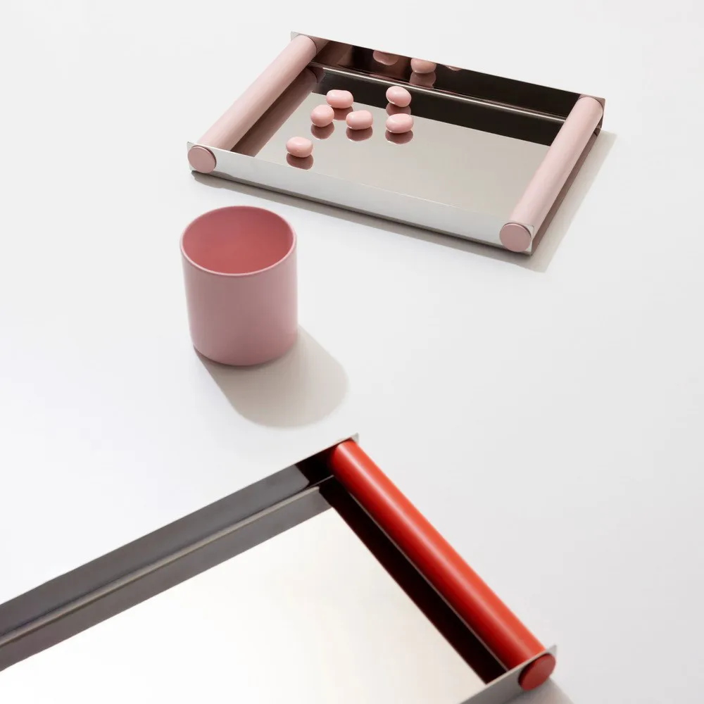 Ray tarjotin disco bricka 20,5x30 cm, Creole pink-ruostumaton teräs Design Letters