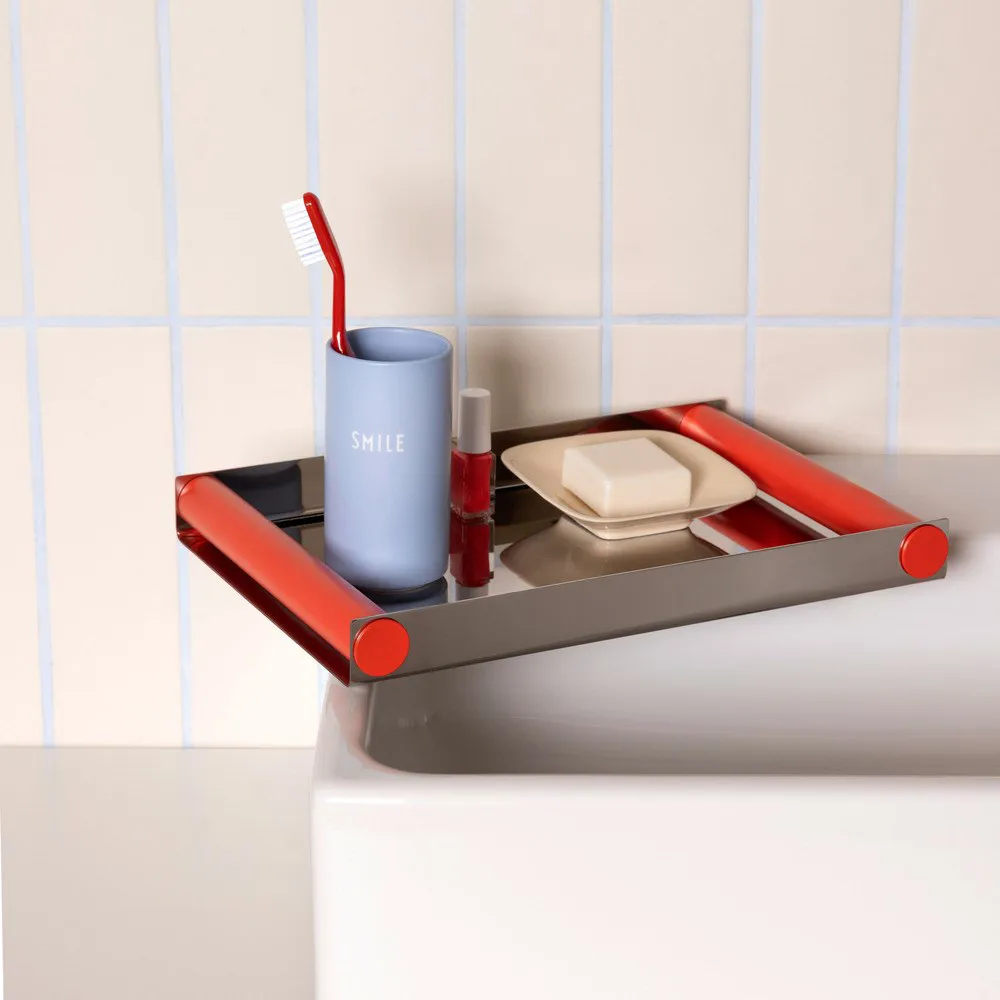 Ray tarjotin disco bricka 20,5x30 cm, Red coral,-ruostumaton teräs Design Letters