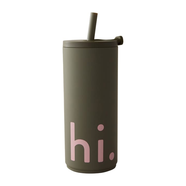 Travel Life -termospullo pillillä 50 cl - Hi-olive green - Design Letters