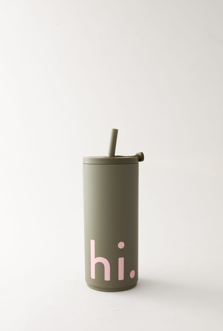 Travel Life -termospullo pillillä 50 cl, Hi-olive green Design Letters