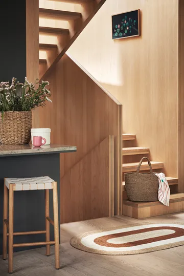 Elin striped ovaali juuttimatto 92x150 cm - Brick - Dixie