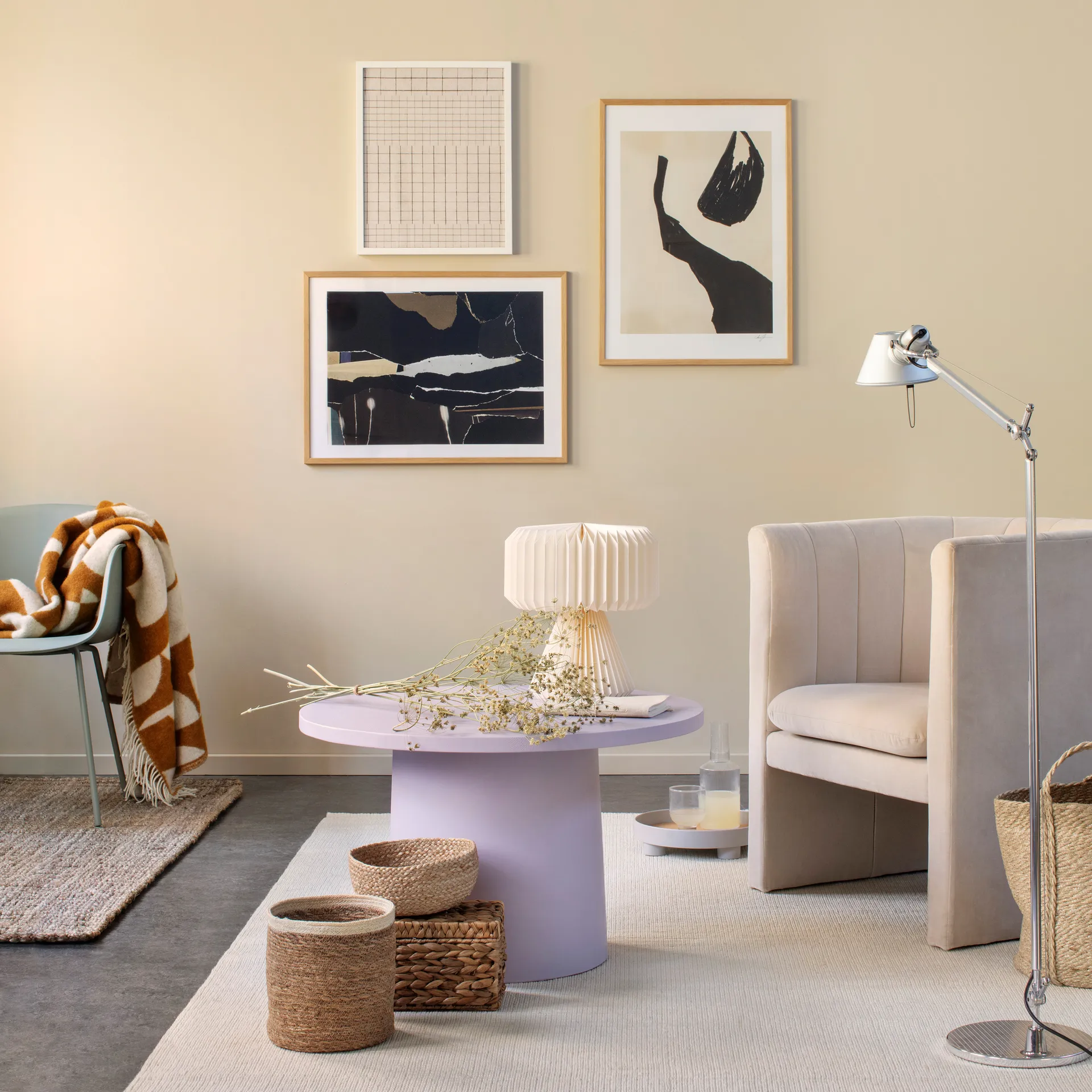 Emil säilytyskori, 3-pakkaus small, Luonnonvärinen-valkoinen Dixie