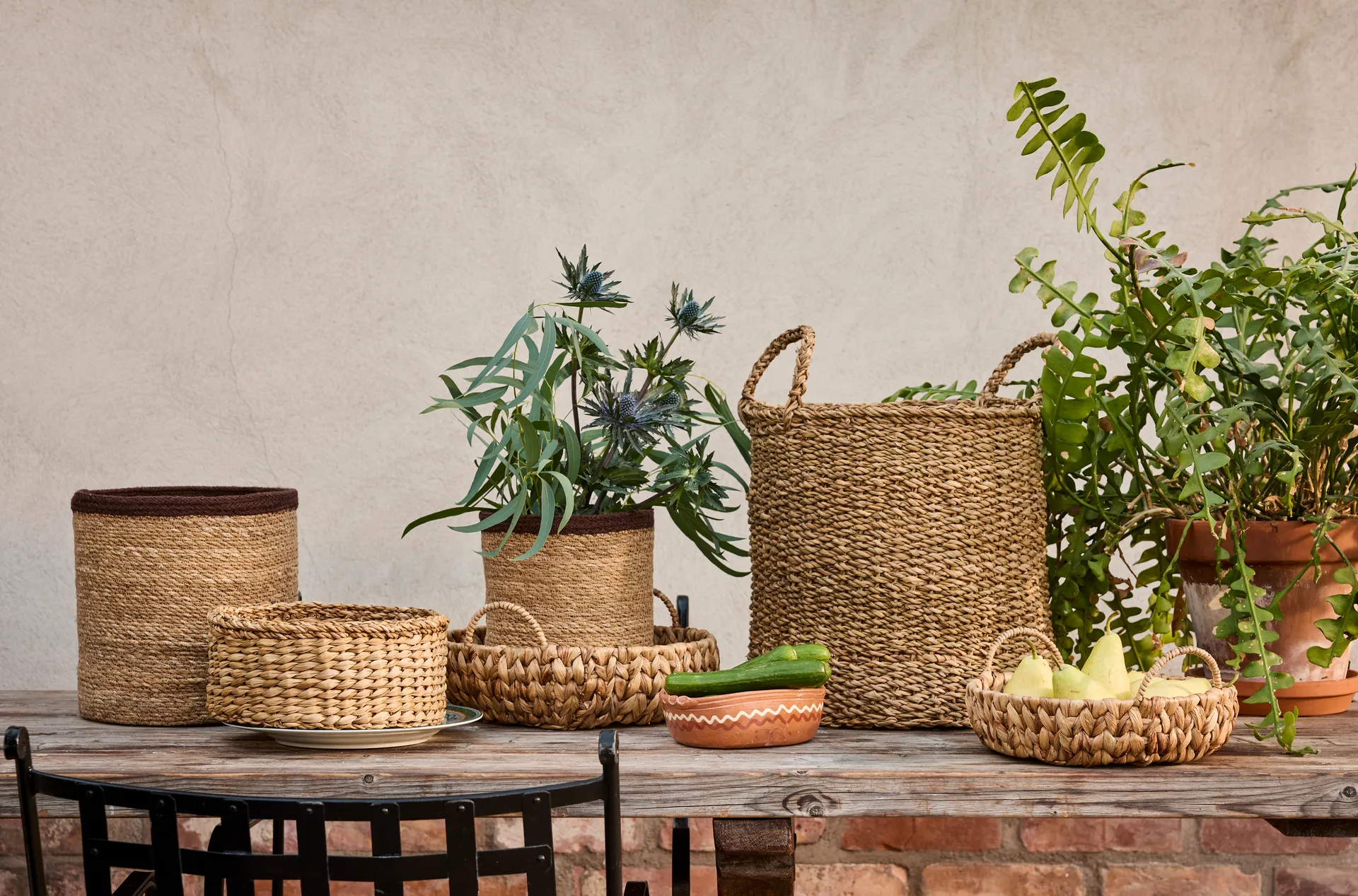 Esther cylinder säilytyskori kahvalla 2-pakkaus, Natural Dixie