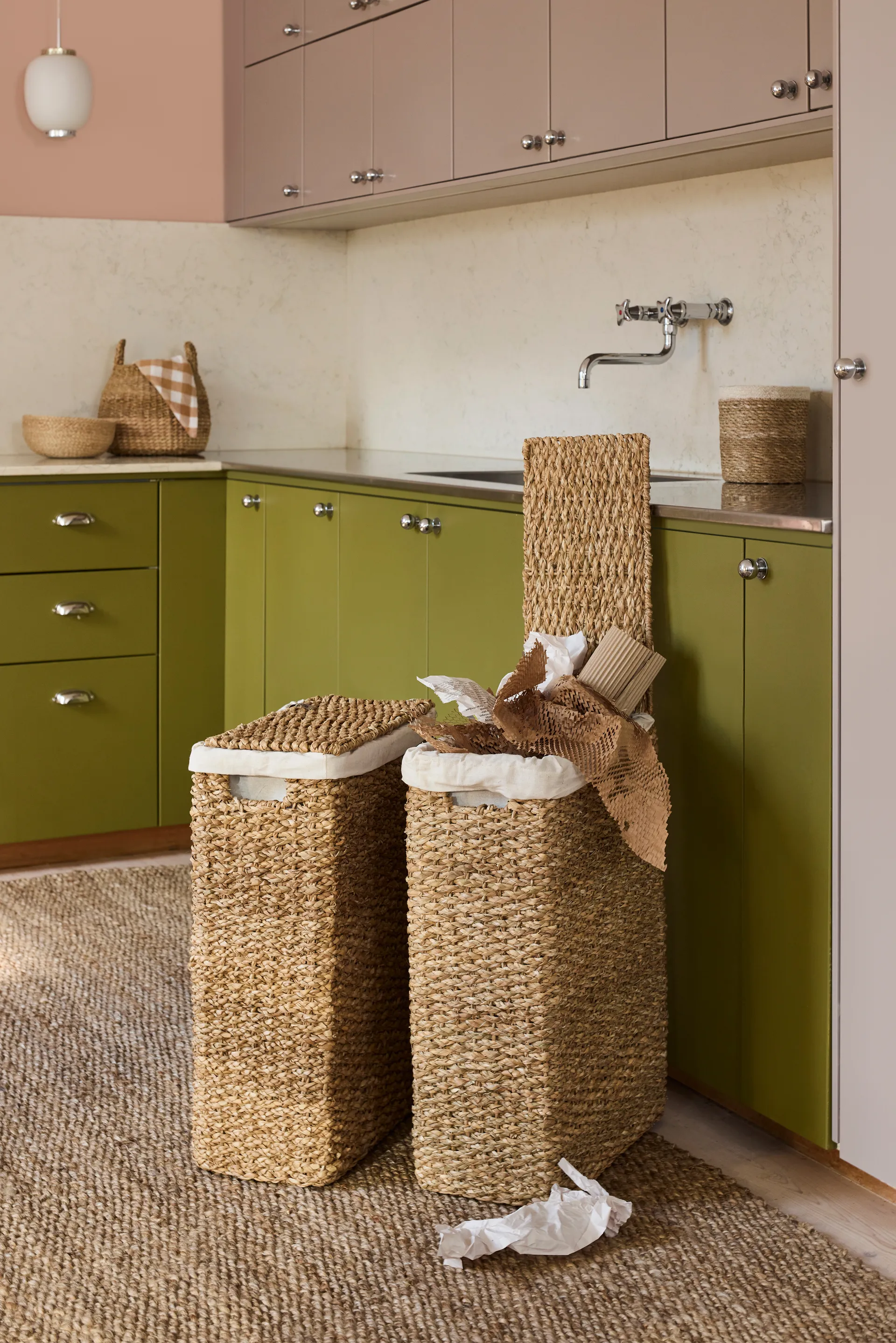 Esther punottu pyykkikori luonnonvärinen, 58 cm Dixie