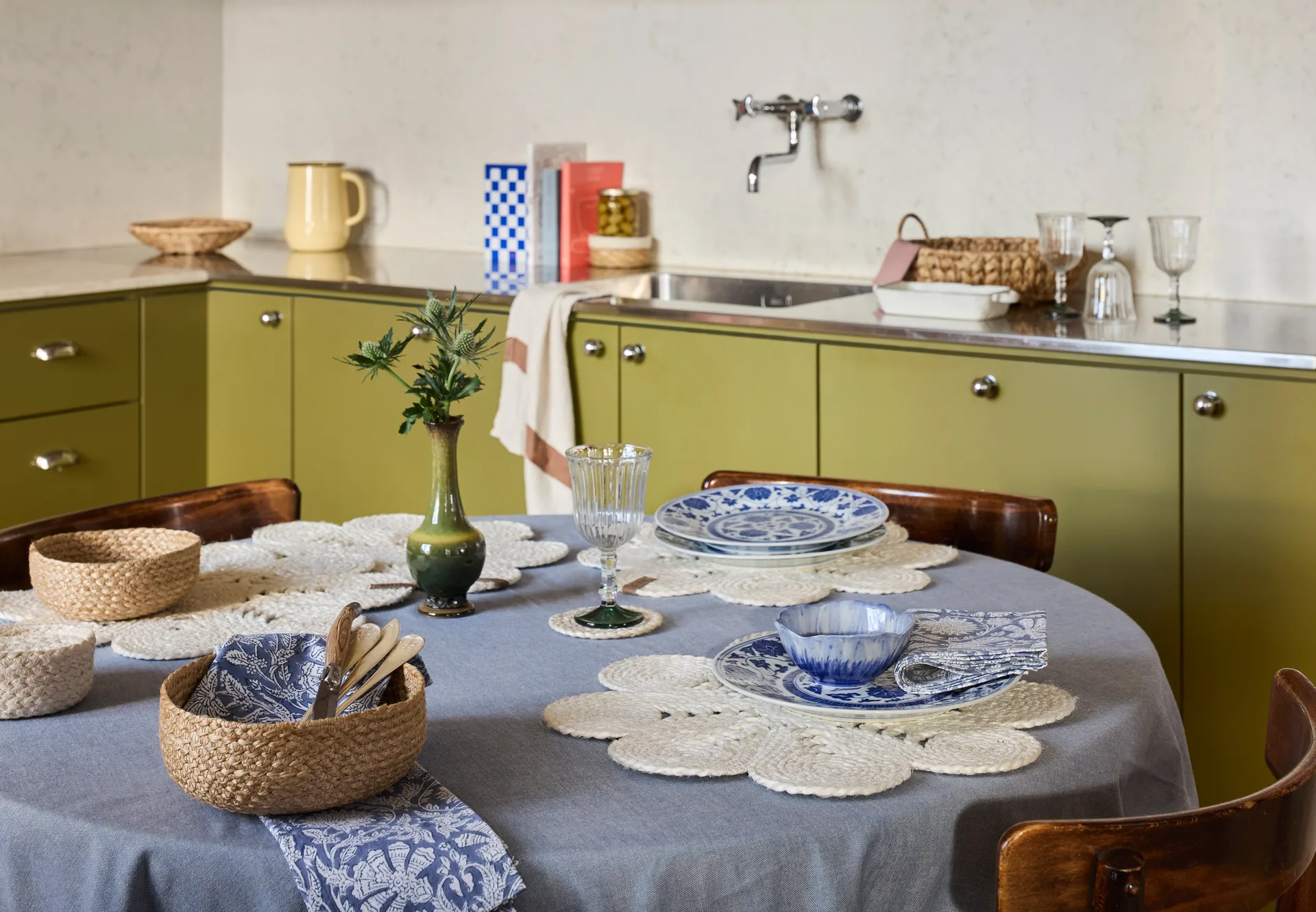 Punottu leipäkori, 3-pakkaus, Luonnonväri Dixie