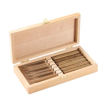 BBQ-pihviveitsi - Ruostumaton teräs, 6-pack, akaasiapuinen laatikko, 22,5x2 cm - Dorre