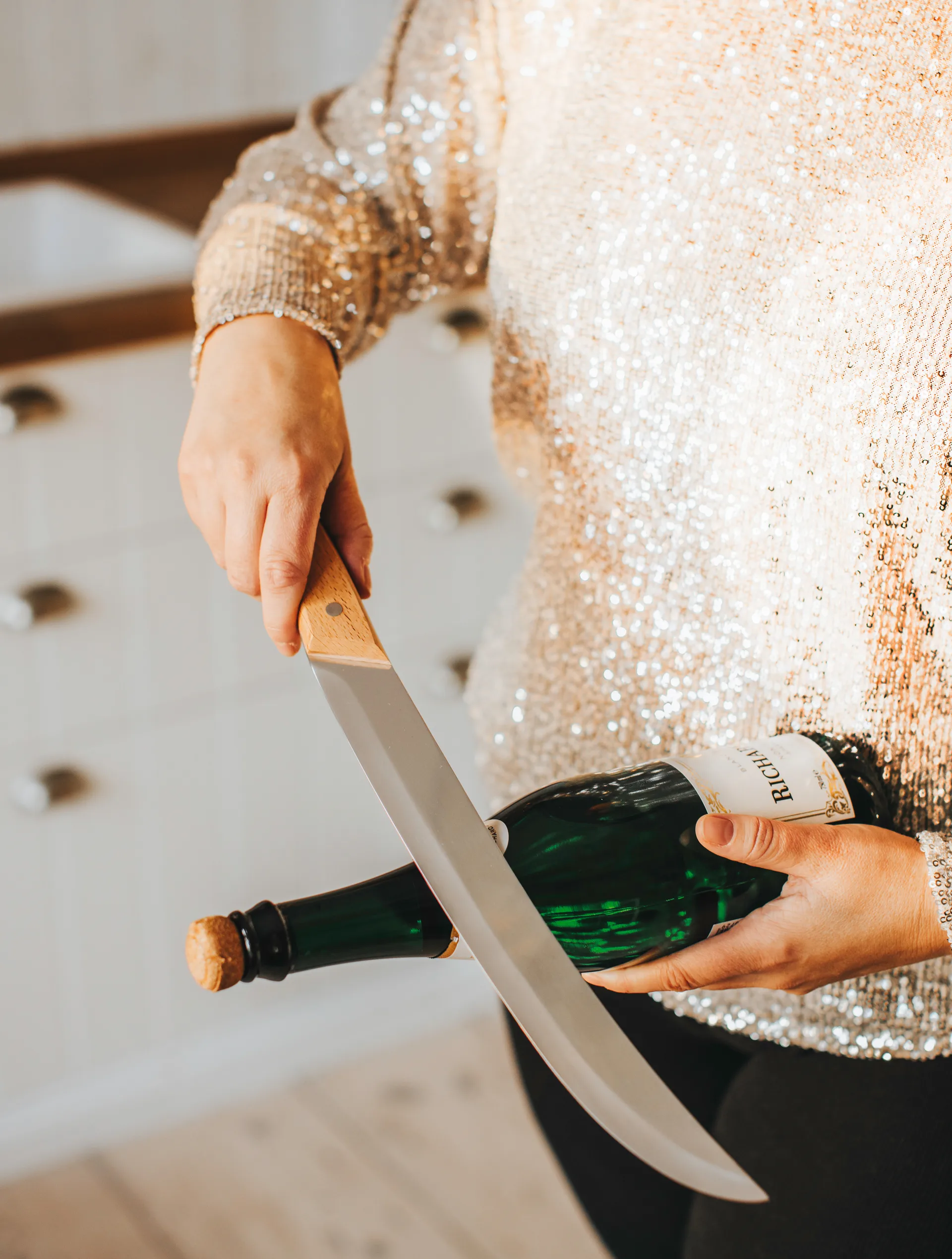 Charlie samppanjamiekka 41 cm, Silver Dorre