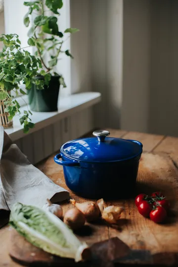 Gretl valurautapata pyöreä nuppi ruostumatonta terästä 4 l - Sininen - Dorre