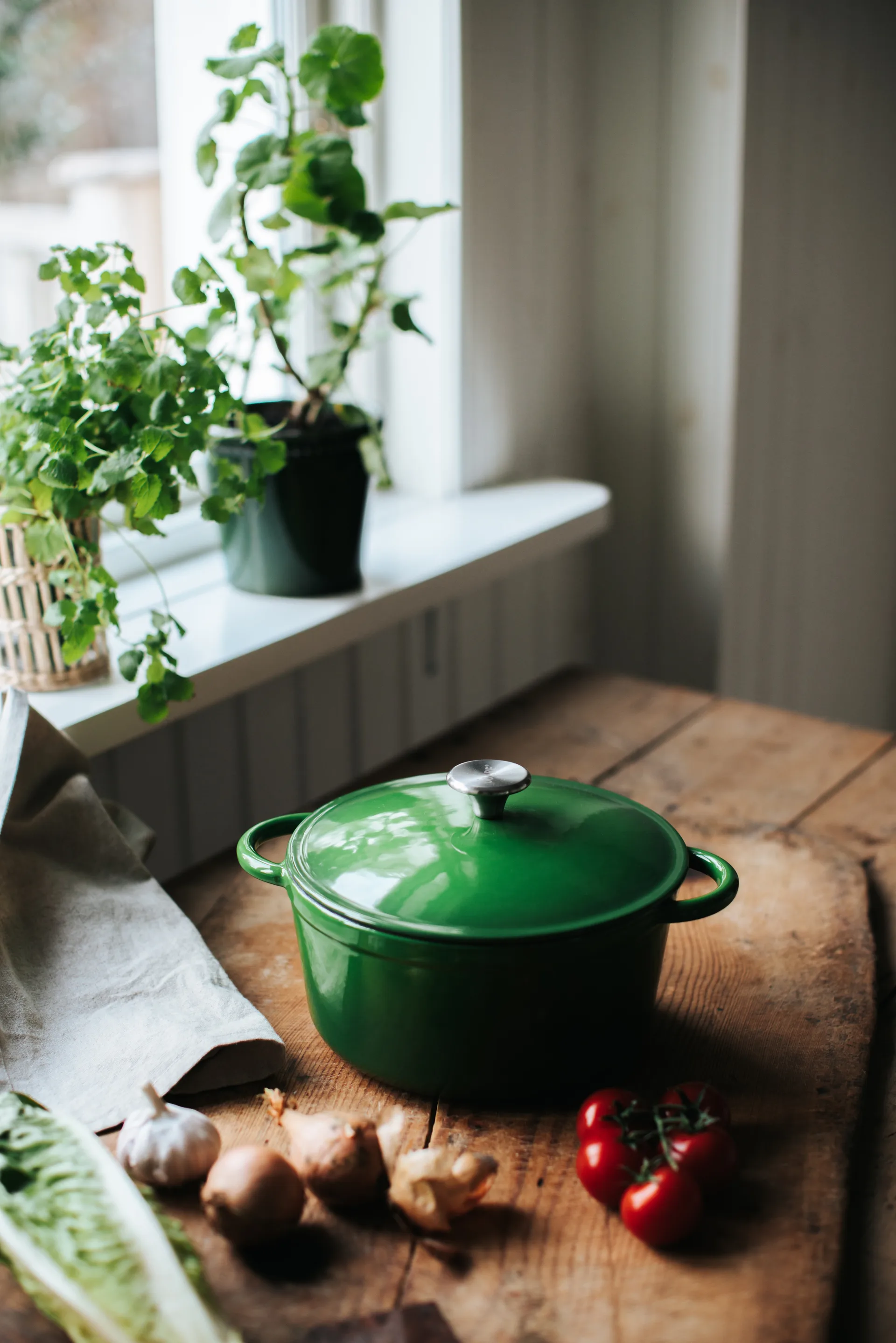 Gretl valurautapata pyöreä nuppi ruostumatonta terästä 4 l, Vihreä Dorre