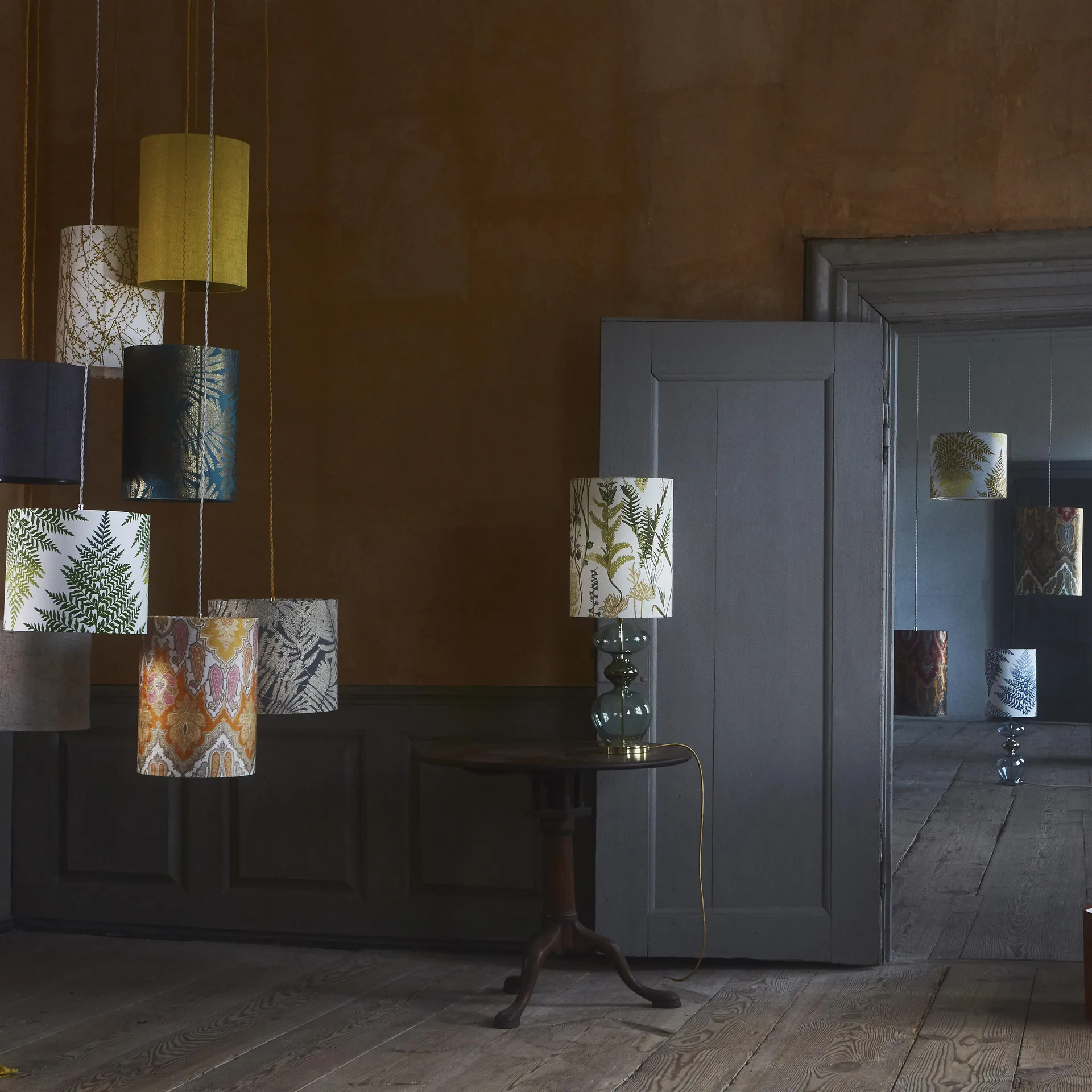 Fern leaves -lampunvarjostin, Ø 30 cm, Sinivihreä EBB & FLOW